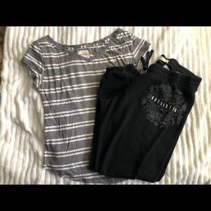 Hollister shirt and sweats!